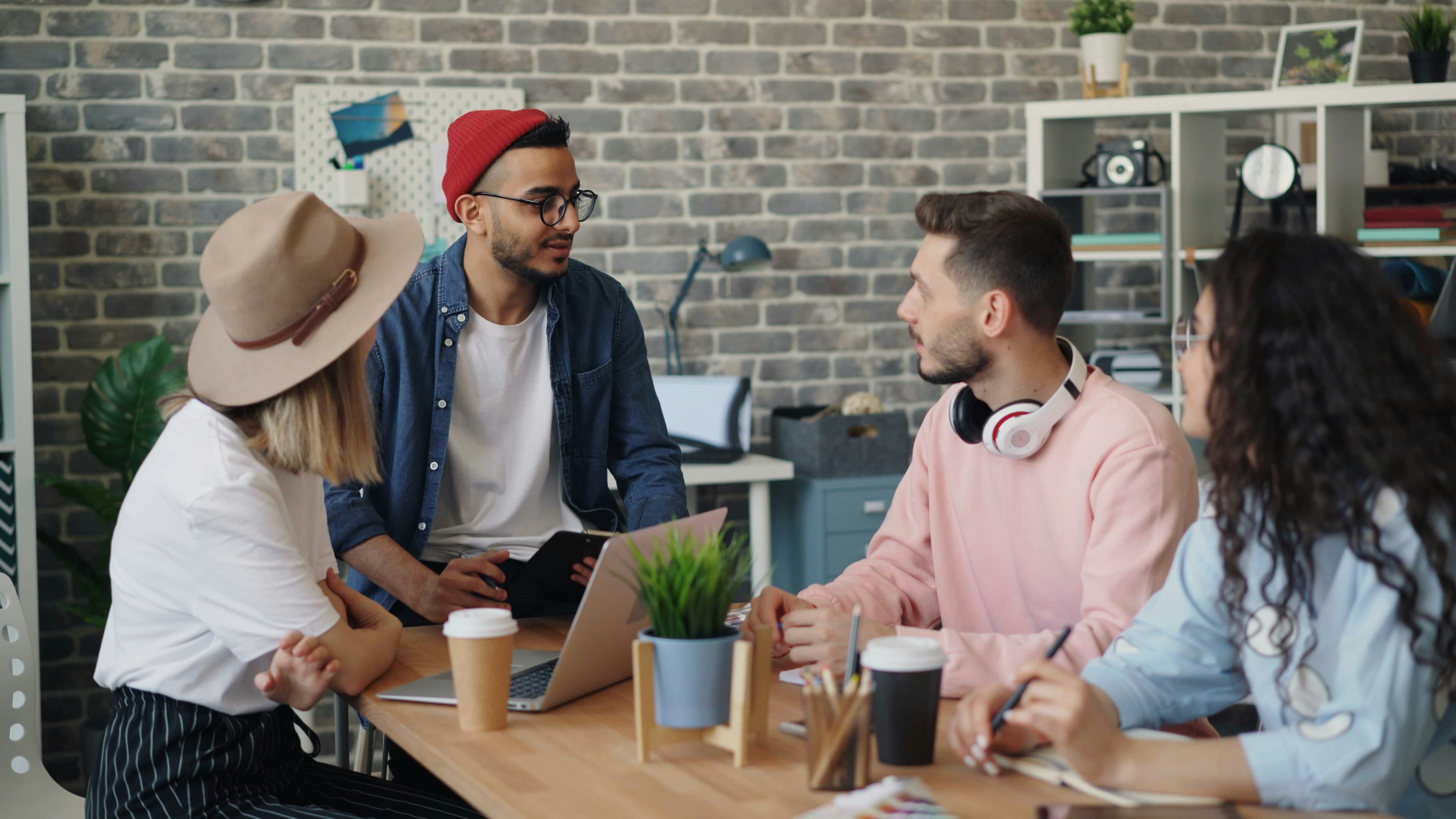 Online peer group of teens practicing social skills with a coach